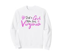 Pink Just a Girl Who Loves Virginia Cute Virginia Girl Sudadera