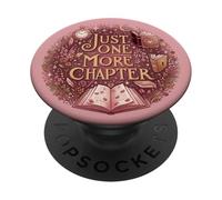 Pink Just One More Chapter Bookish Librarian Reading Book PopSockets PopGrip Adhesivo