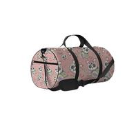 Pink Kawaii Cute Cartoon Baby Panda Sports Bag Tote Bag Bolsa de gimnasio impermeable con correa para el hombro Cremallera 2 bolsillos laterales para hombres y mujeres, bolsa de hombro de viaje y alma