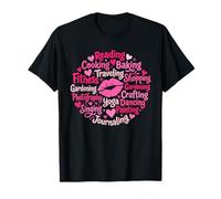 Pink Kiss Mark Mujeres Hobbies Fitness Tipografía Palabra Arte Camiseta