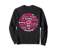 Pink Kiss Mark Mujeres Hobbies Fitness Tipografía Palabra Arte Sudadera