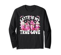 Pink Latte Mug Set True Love For Women Valentines Coffee Manga Larga