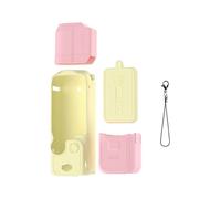 (Pink Lens Cap, Multicolor) BRDRC For DJI Osmo Pocket 3 Silicone Case Set Flexible Protective Cover with Screen Cover Lens Cap -
