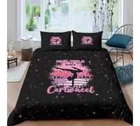 Pink Leopard Dance Funda Edredon Juego de Ropa de Cama de 3 Piezas Impresión 3D Cierre de Pink Leopard Dance Estilo Funda de Edredón Funda de Almohada a Juego Suave for Adolescentes Double（200x200cm）