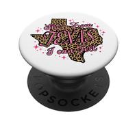 Pink Leopard Ella es de Texas I Can Tell PopSockets PopGrip Adhesivo