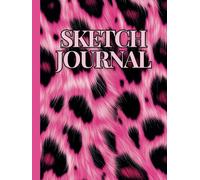 Pink Leopard Print Sketch And Notebook: Plain And Lined Paper Combo For Kids, Boys And Girls Who Like Drawing And Journaling (Hardcover)