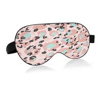 Pink Leopard Spots Sleep Mask Lightweight Soft Breathable Eye Mask with Adjustable Strap Blackout Eye Mask for Women Men for Travel Night Sleeping