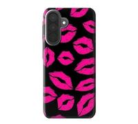 Pink Lips Kisses on Black Funda Carcasa Case para Samsung Galaxy A27