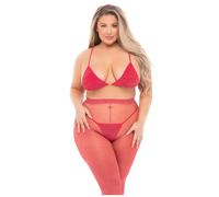 Pink Lipstick Conjunto de Lencería Rojo (XL)