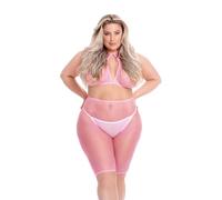 Pink Lipstick Conjunto de Lencería Rosa (XL)