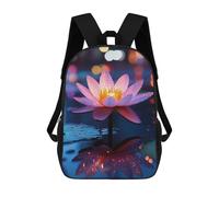 Pink Lotus Flower in Water Reflection Mochilas Impresas En 3D Para Niños 17inch Mochilas De Moda Informales Para El Día A Día, Bolsas De Viaje, Mochilas Informales Para Exteriores Para Niños Y Niñas