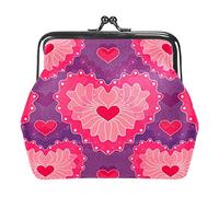 Pink Love Loving Heart Monedero Kiss Lock Change Monedero Vintage Trinkets Pouch