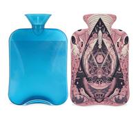 Pink Magic Pattern - Bolsa de agua caliente con funda, bolsa de agua caliente de 2 litros para aliviar el dolor, cuello y hombros, calentador de manos y pies