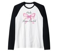 Pink Make Heaven Crowded Women Christian Jesus Love in Faith Camiseta Manga Raglan