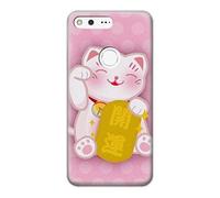 Pink Maneki Neko Lucky Cat Funda Carcasa Case para Google Pixel XL