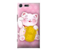 Pink Maneki Neko Lucky Cat Funda Carcasa Case para Sony Xperia XZ Premium