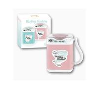 (Pink) Mini Electric Makeup Brush Cleaner Makeup Sponge Washing Machine Dollhouse Toy