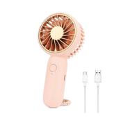Pink Mini Fan with Cochet, USB Portable Pocket Fan, Small Rechargeable Hand Fan, 3 Speed Adjustable Quiet Mini Fan for Camping, Office, Sports, Travel