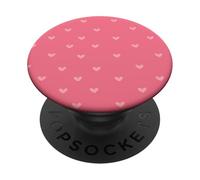 Pink Minimalist Heart Pattern Girly Trendy Y2K Girls Women PopSockets PopGrip Adhesivo