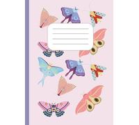 Pink Moth Notebook for Kids:: Wide Ruled Writing Book for School or Home | 120 Premium pages for Writing, Drawing or Doodling |Creative Nature-Themed Journal for Girls & Boys