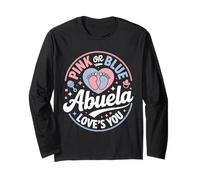 Pink Or Blue Abuela Loves You Hispanic Gender Reveal Grandma Manga Larga