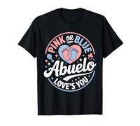 Pink Or Blue Abuelo Loves You Hispanic Gender Reveal Grandpa Camiseta