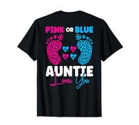 Pink or Blue Auntie Loves You - Anuncio de bebé (Parte Posterior) Camiseta