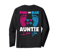 Pink or Blue Auntie Loves You - Anuncio de bebé (Parte Posterior) Manga Larga