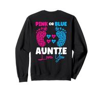 Pink or Blue Auntie Loves You - Anuncio de bebé (Parte Posterior) Sudadera