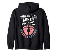 Pink Or Blue Auntie Loves You Revelación de género Sudadera con Capucha