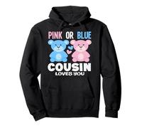 Pink Or Blue Cousin Loves You Bear Fiesta de revelación de género Sudadera con Capucha