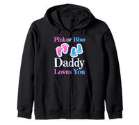 Pink Or Blue Daddy Loves You Baby Girl Or Boy Pronto Sudadera con Capucha