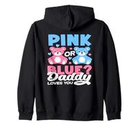 Pink Or Blue Daddy Loves You Bear Revelar Género Bebé Sudadera con Capucha