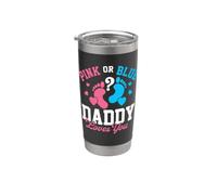 Pink or Blue Daddy Loves You - El género revela que papá será Vaso térmico de acero inoxidable de doble pared