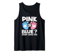 Pink Or Blue Daddy Loves You Gender Reveal Party Dad Camiseta sin Mangas
