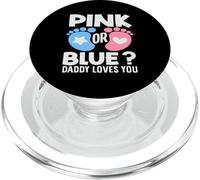 Pink Or Blue Daddy Loves You Gender Reveal Party Dad PopSockets PopGrip para MagSafe