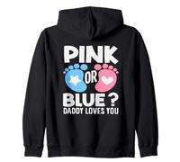 Pink Or Blue Daddy Loves You Gender Reveal Party Dad Sudadera con Capucha