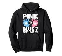 Pink Or Blue Daddy Loves You Gender Reveal Party Dad Sudadera con Capucha