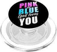 Pink or Blue God Loves You - Christian Faith Gender Reveal PopSockets PopGrip para MagSafe