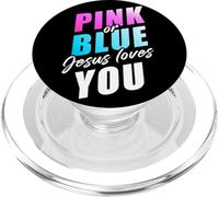 Pink or Blue God Loves You - Christian Faith Gender Reveal PopSockets PopGrip para MagSafe