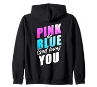 Pink or Blue God Loves You - Christian Faith Gender Reveal Sudadera con Capucha