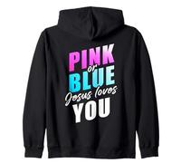 Pink or Blue God Loves You - Christian Faith Gender Reveal Sudadera con Capucha