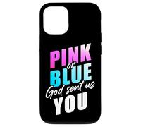 Pink or Blue God Sent Us You - Christian Faith Gender Reveal Carcasa para iPhone 12/12 Pro