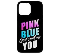 Pink or Blue God Sent Us You - Christian Faith Gender Reveal Carcasa para iPhone 13 Pro MAX