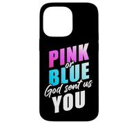 Pink or Blue God Sent Us You - Christian Faith Gender Reveal Carcasa para iPhone 14 Pro MAX