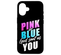 Pink or Blue God Sent Us You - Christian Faith Gender Reveal Carcasa para iPhone 16