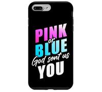 Pink or Blue God Sent Us You - Christian Faith Gender Reveal Carcasa para iPhone 7 Plus/8 Plus