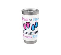 Pink Or Blue Grammy Loves You Baby Girl Or Boy Pronto Vaso térmico de acero inoxidable de doble pared