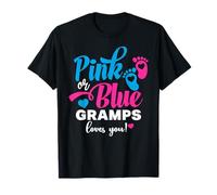 Pink Or Blue Gramps Loves You Género Revelar Bebé Camiseta