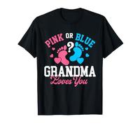 Pink Or Blue Grandma Loves You - Baby Shower con revelación de género Camiseta